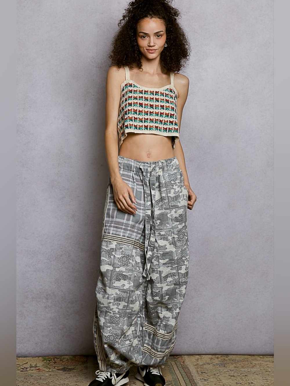 POL Crochet Cropped Scalloped Edge Cami Top Pull Over Multi Colored Various NEW